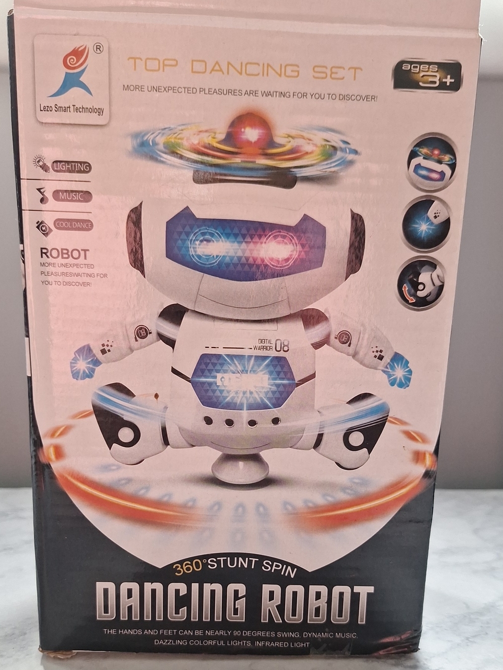 Dancing Robot - White LED Spin Toy